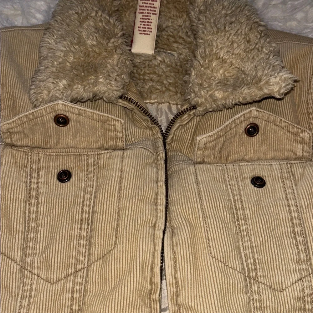 Abercrombie & Fitch Vintage Corduroy Double-Zip Short Trucker Jacket, Size M - Picture 4 of 16